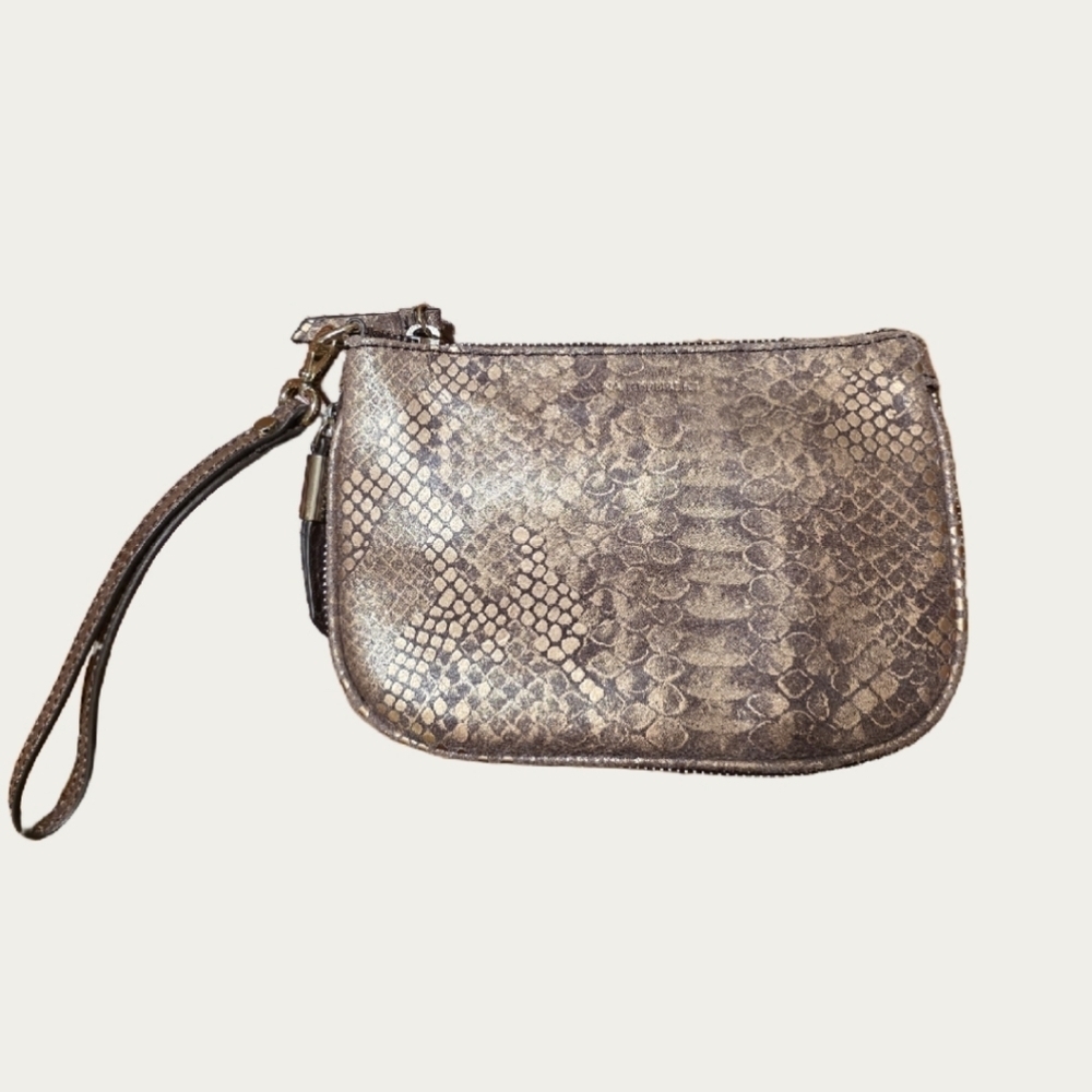 Banana Republic Holiday 2014 Snakeskin Embossed Leather Wristlet Clutch EUC
